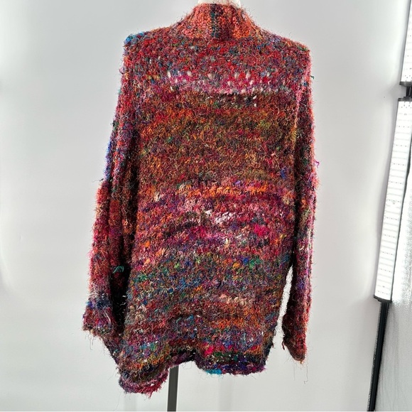 handmade womens shag knit sweater size L multicolored dopamine lagenlook - Picture 6 of 9